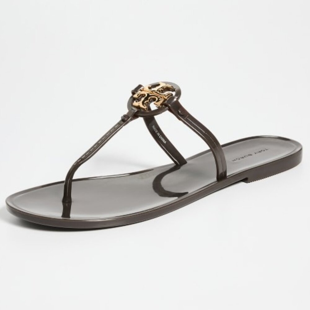 NIB Tory Burch Jelly Mini Miller Sandal Coco Chocolate Brown US 7 8 9 AUTHENTIC